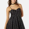 Barb Wire Bustier Pleated Dress