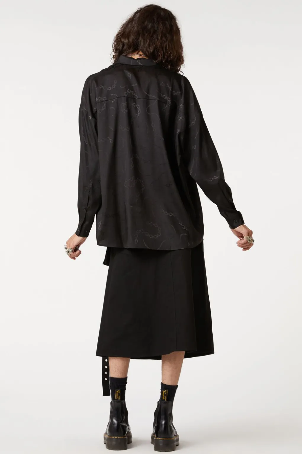 Bound U0026 Chained Satin Long Sleeve Shirt
