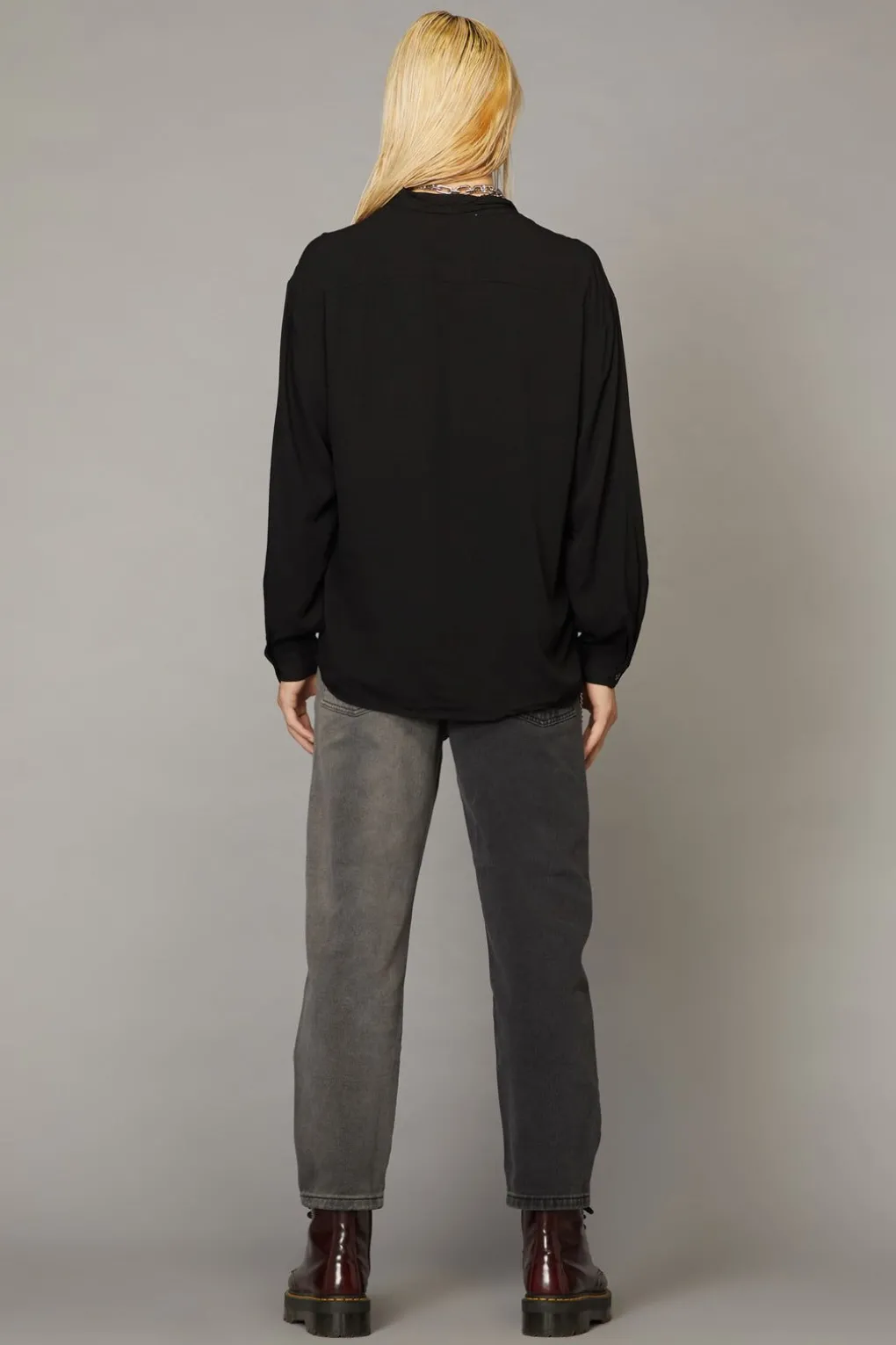 Bow Front Ls Shirt