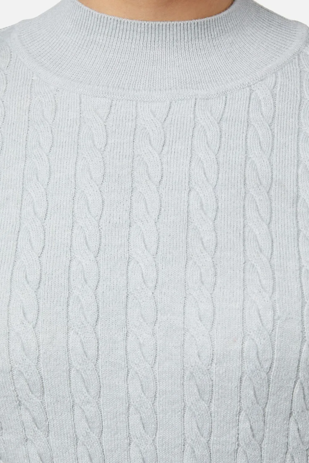 Cable Knit Mock Neck Top