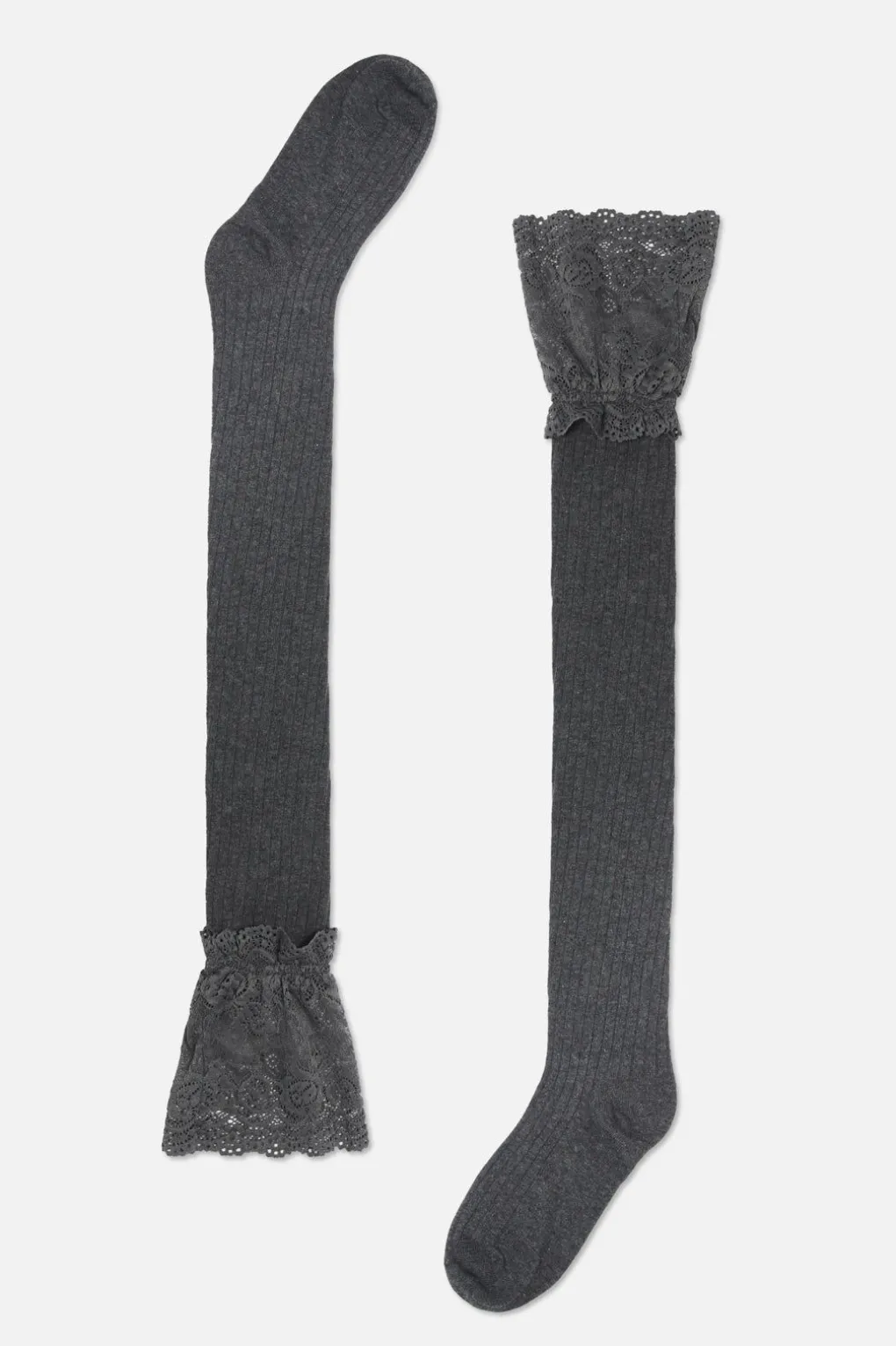 Coloured Lace Top Sock