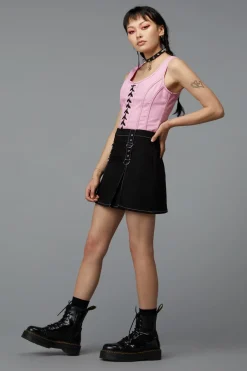 Contrast Stitch Skort