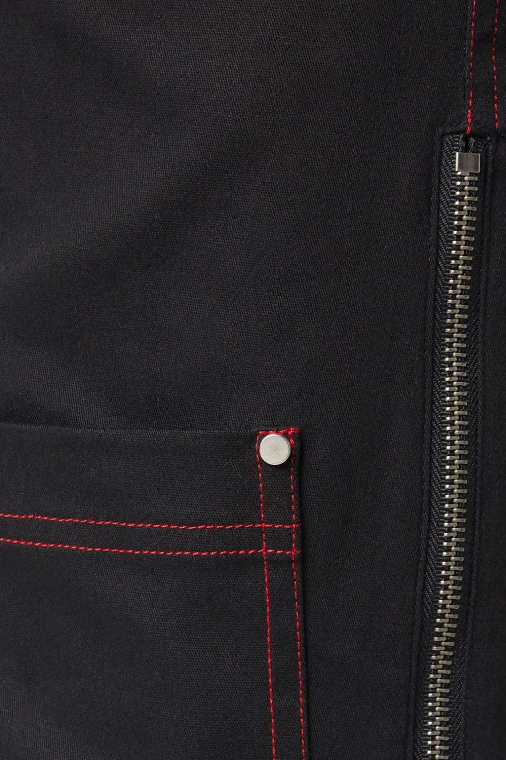 Contrast Stitch Zipper Pant