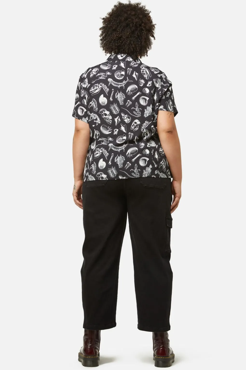 Curve Body Fossils Printed Blouse