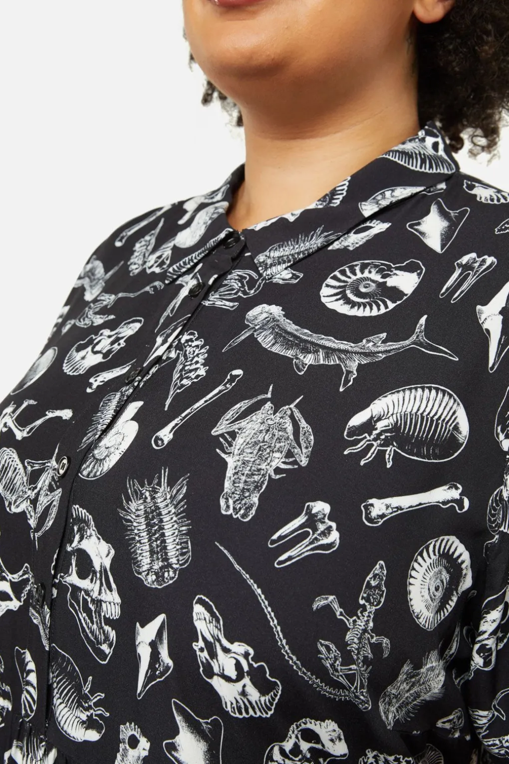 Curve Body Fossils Printed Dress