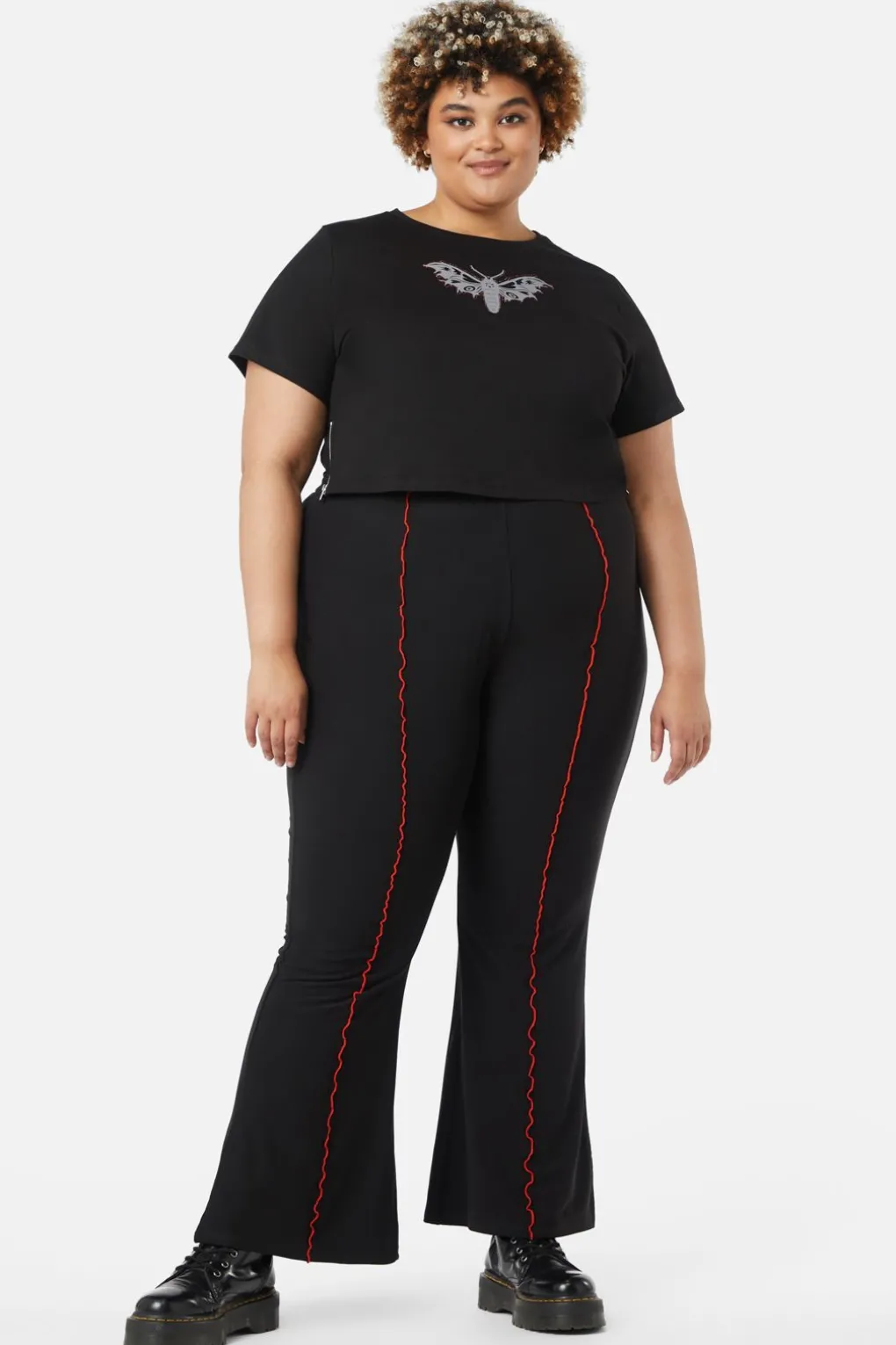 Curve Diamante Butterfly Zipper Tee