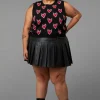 Curve Flamin Embossed Pu Skirt