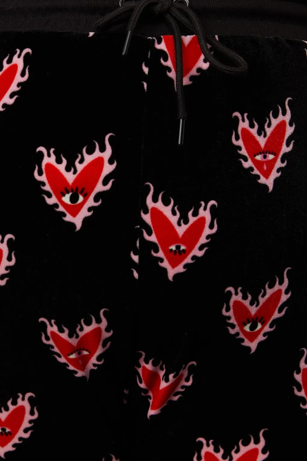 Curve Flamin Hearts Velour Track Pant