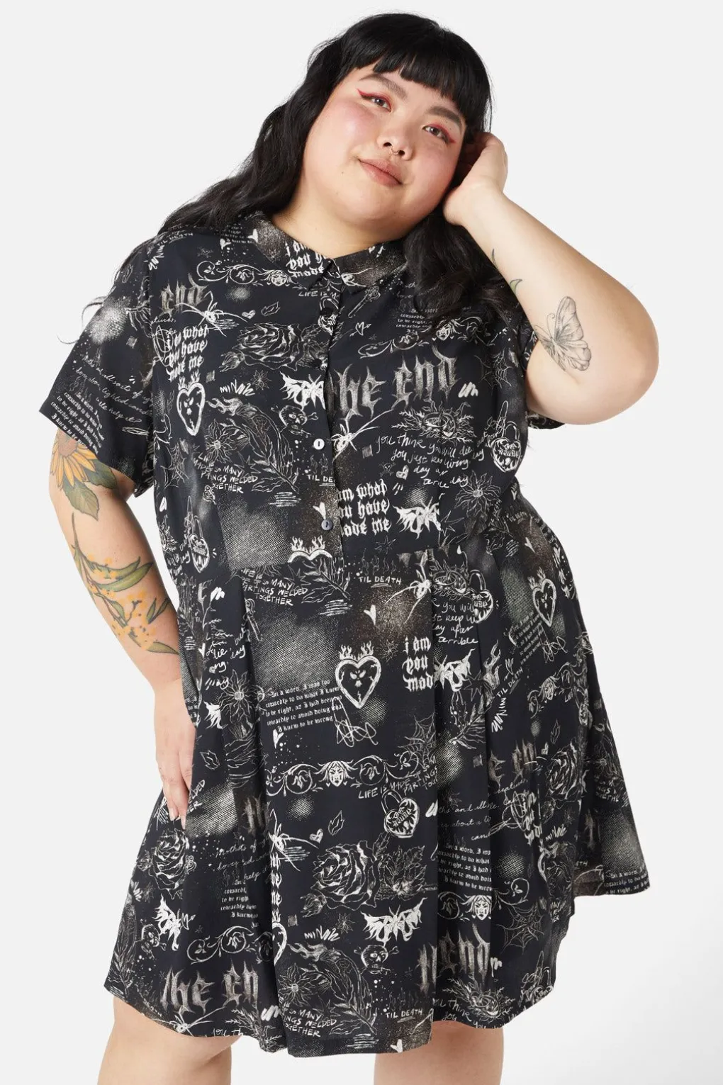 Curve Lover'S Departure Print Dress