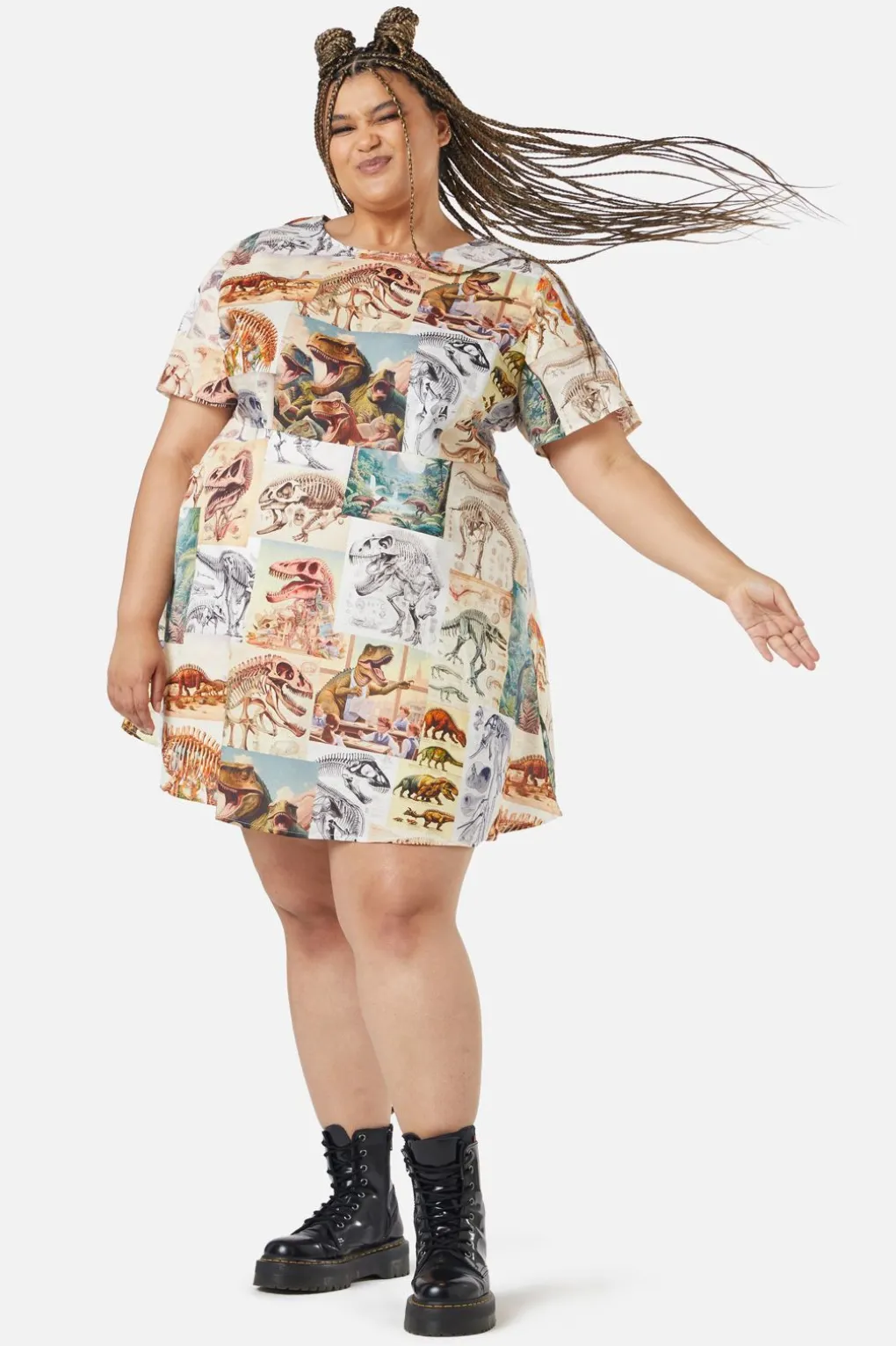 Curve Prehistoric Dino Tile Pr Dress