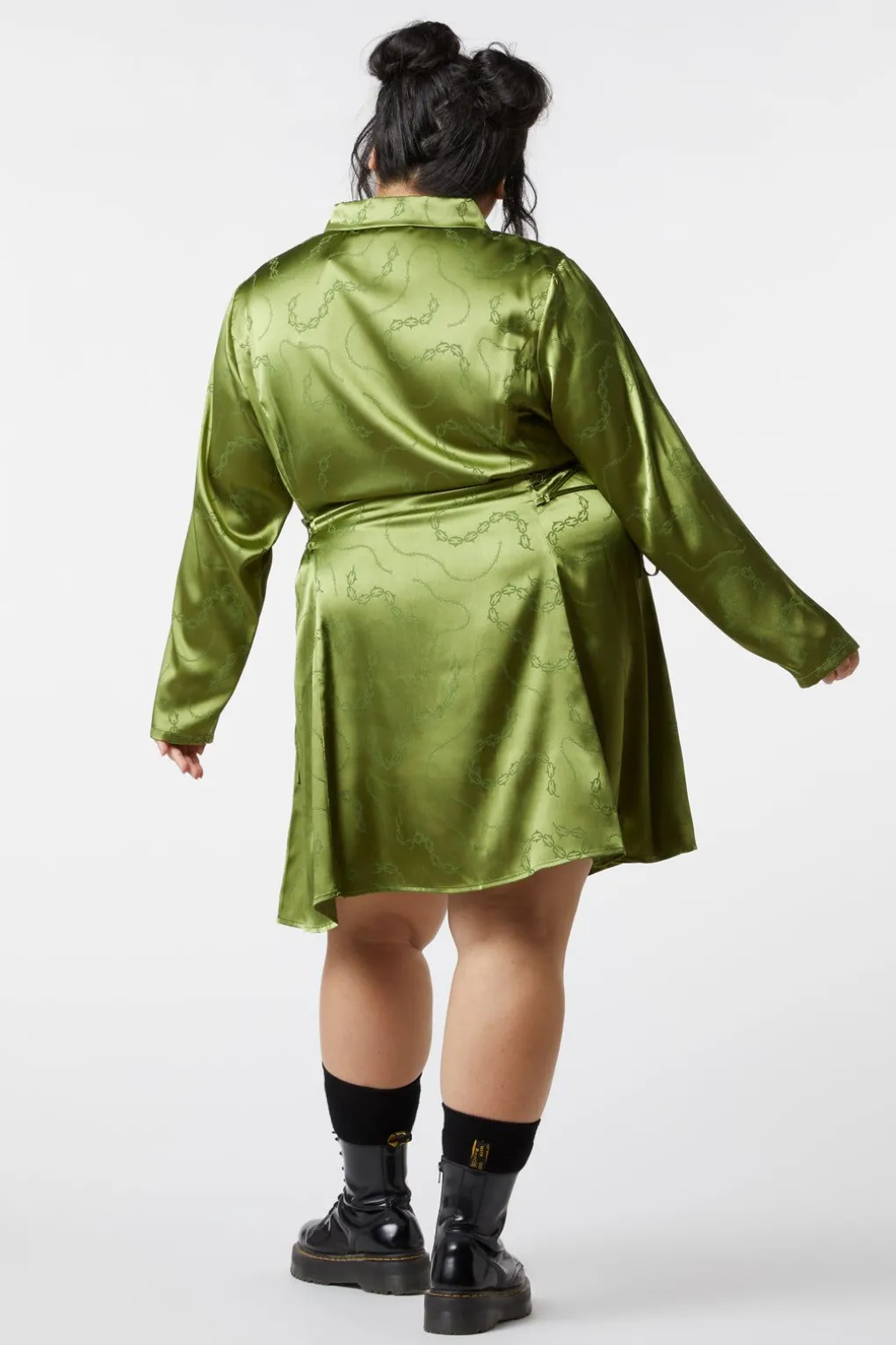 Curve Under Sentence Satin Dress