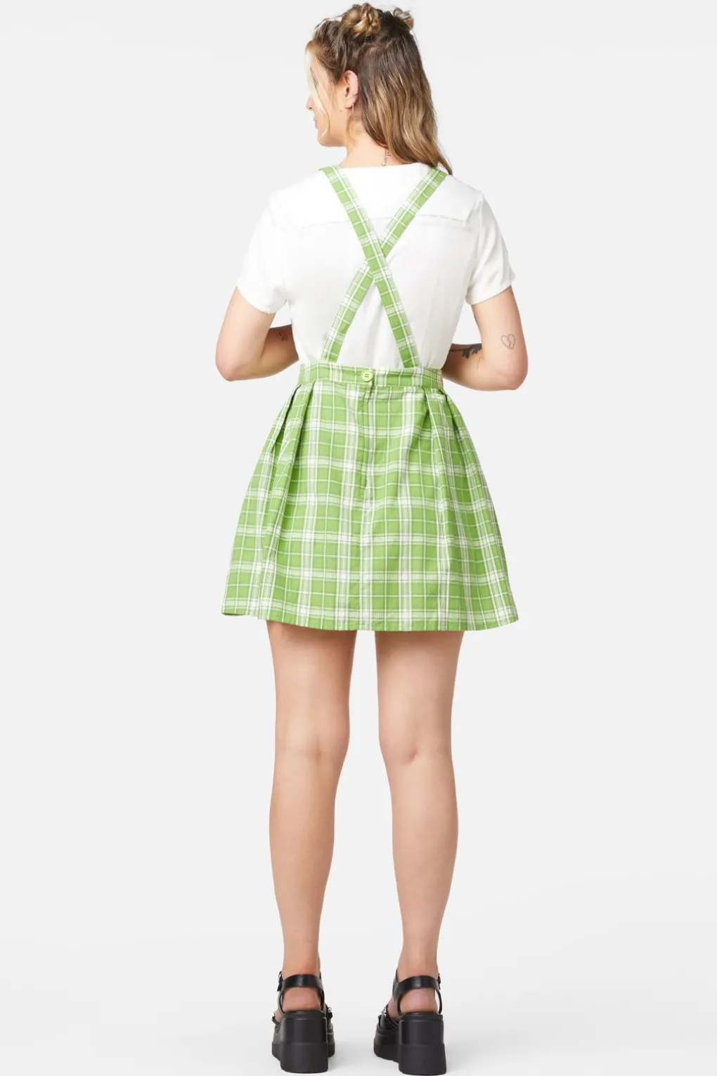 Dazed Tartan Pleat Pinny