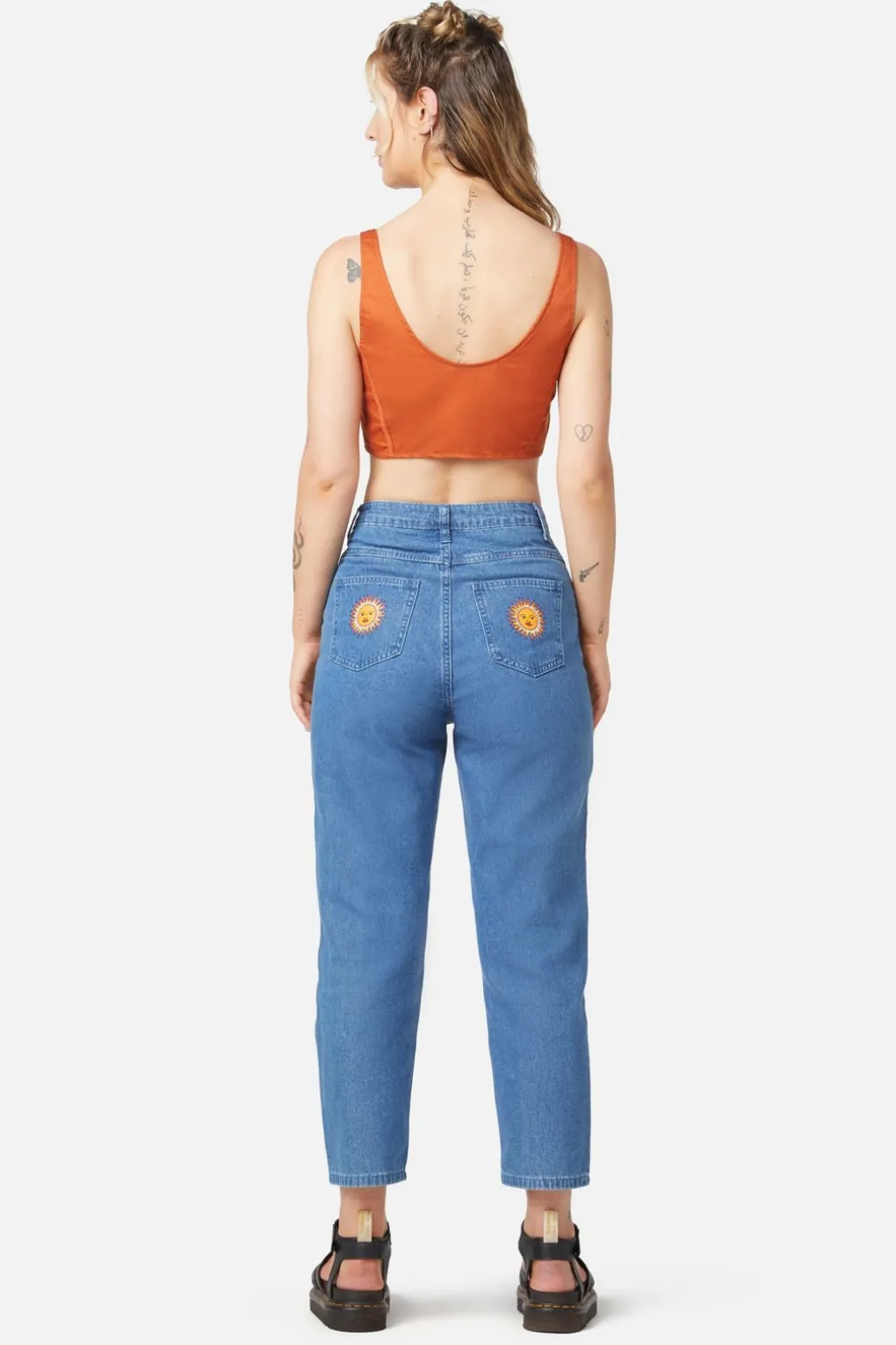Denim Sun Print Jean