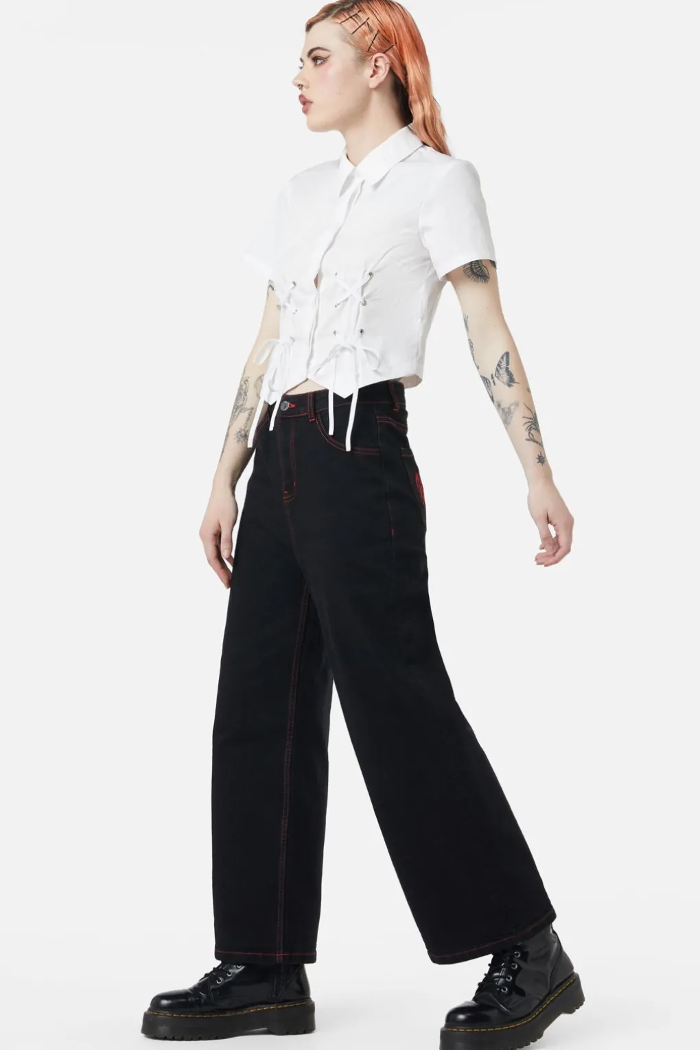 Eliza Lace Up Blouse