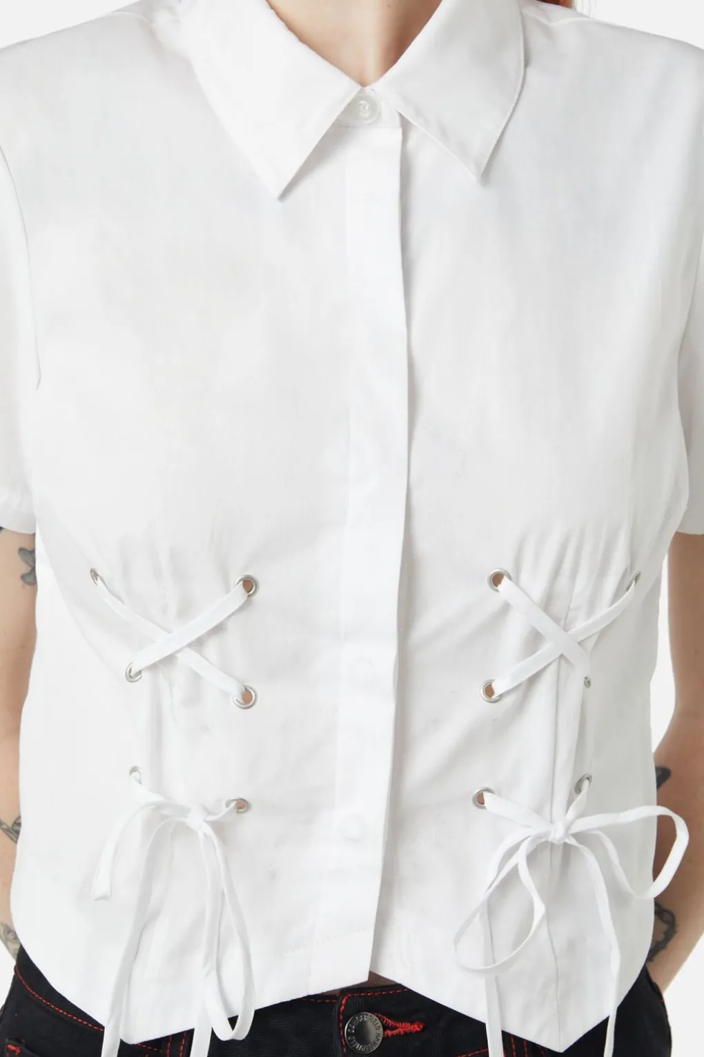 Eliza Lace Up Blouse