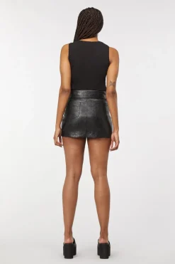 Embossed Pu Micro Skirt