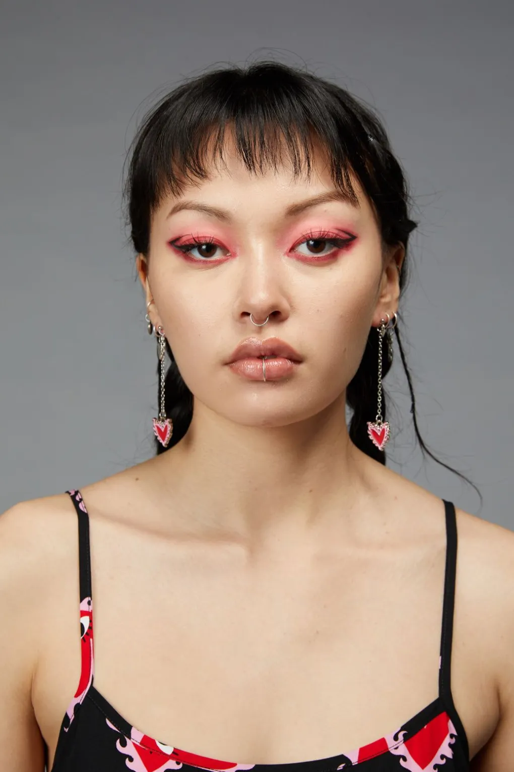 Flaming Heart Drop Earrings