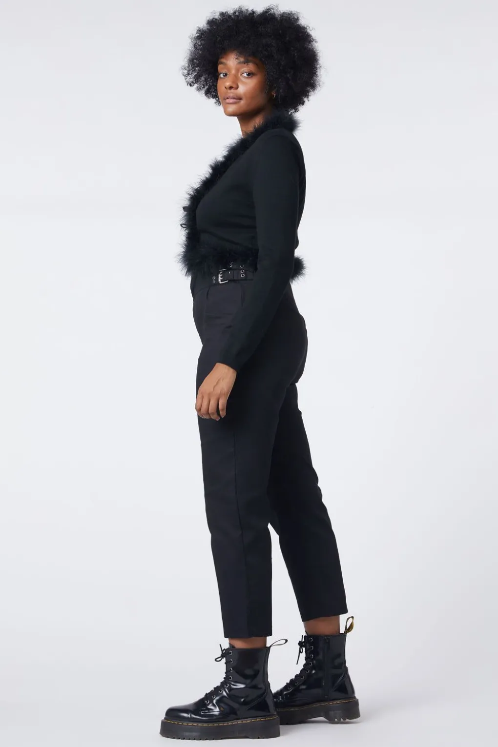 Fluff Trim Cardigan