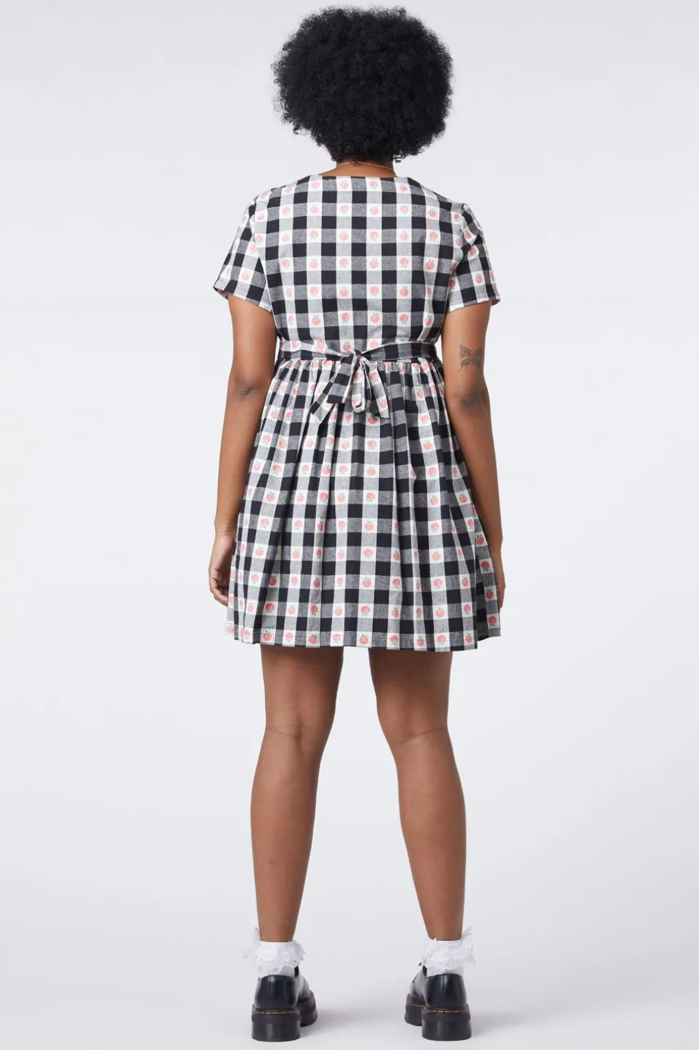 Gingham Peach Smock Dress