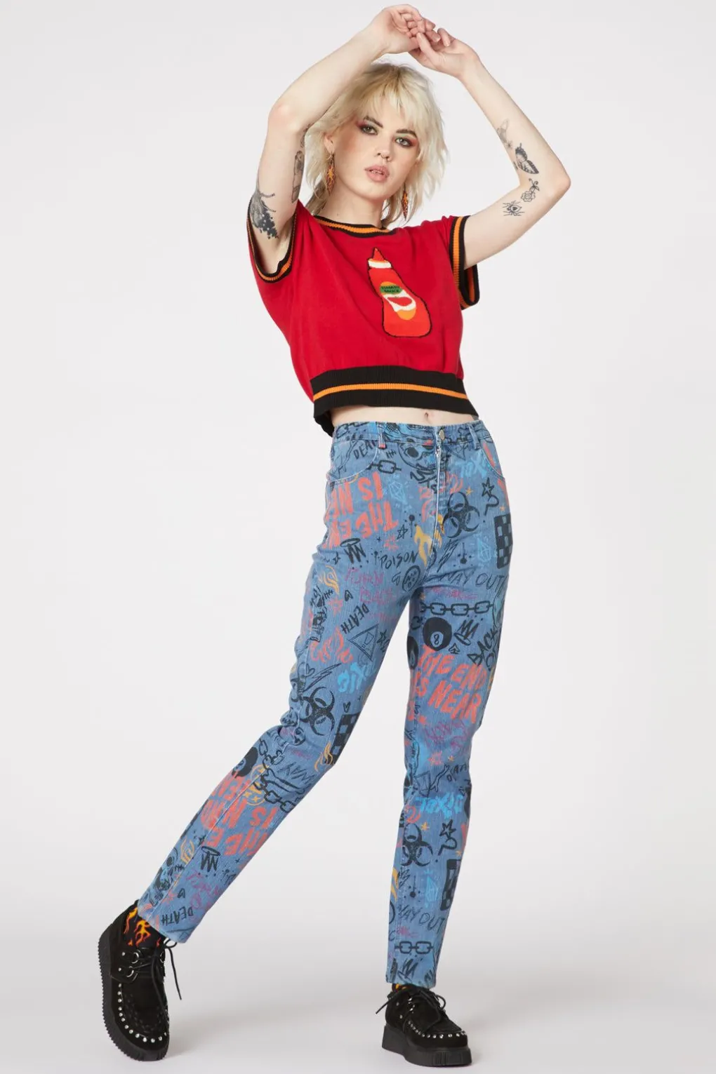 Graffiti Denim Slim Jean