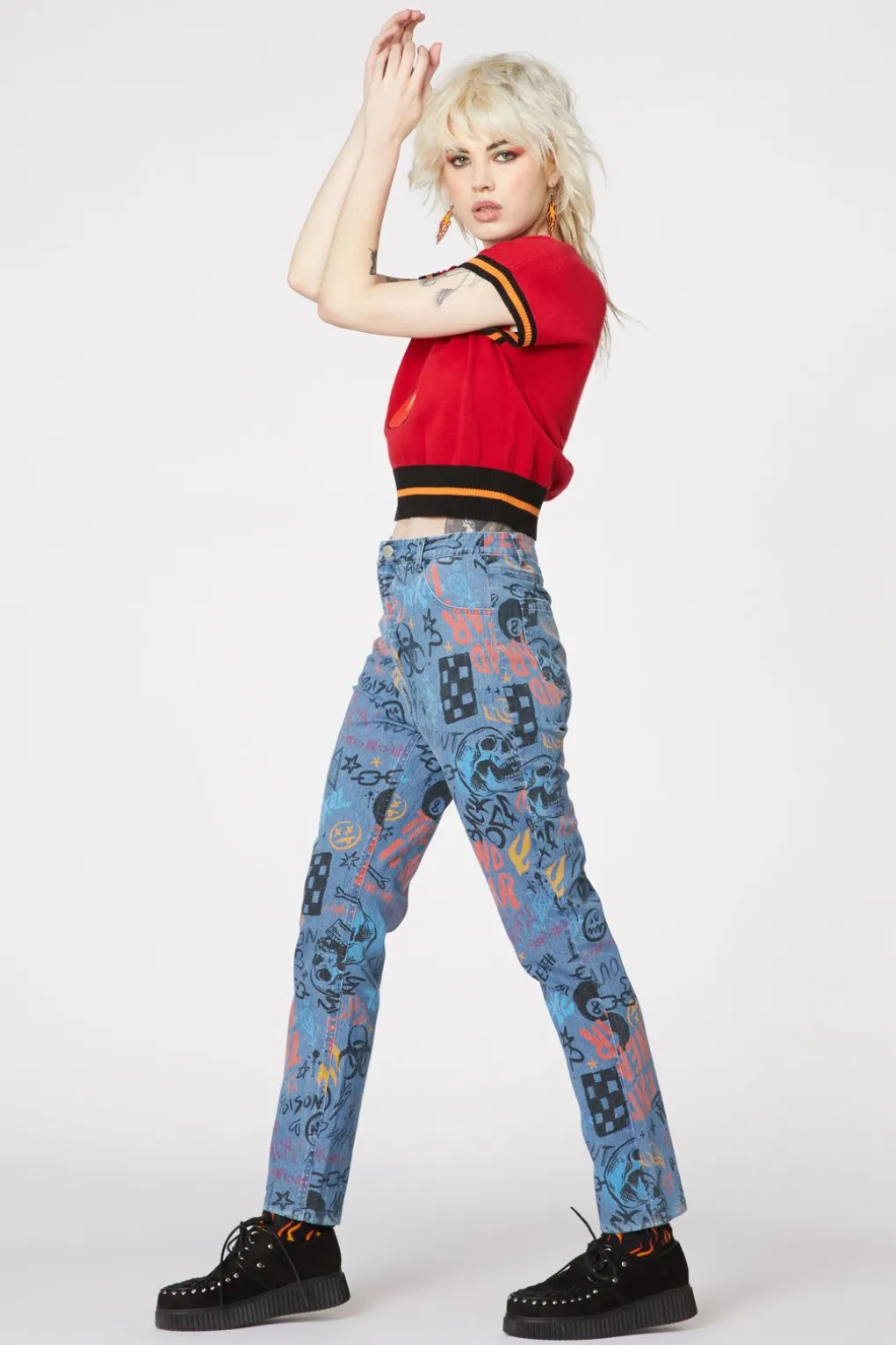 Graffiti Denim Slim Jean