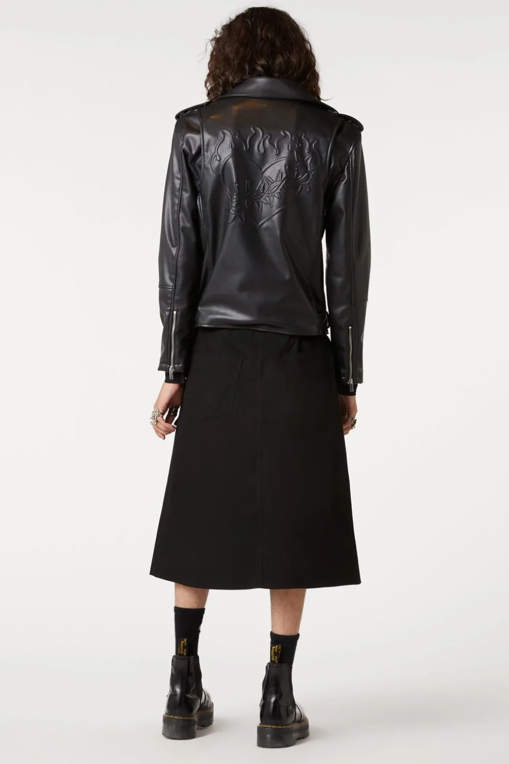 Heart Embossed Pu Jacket