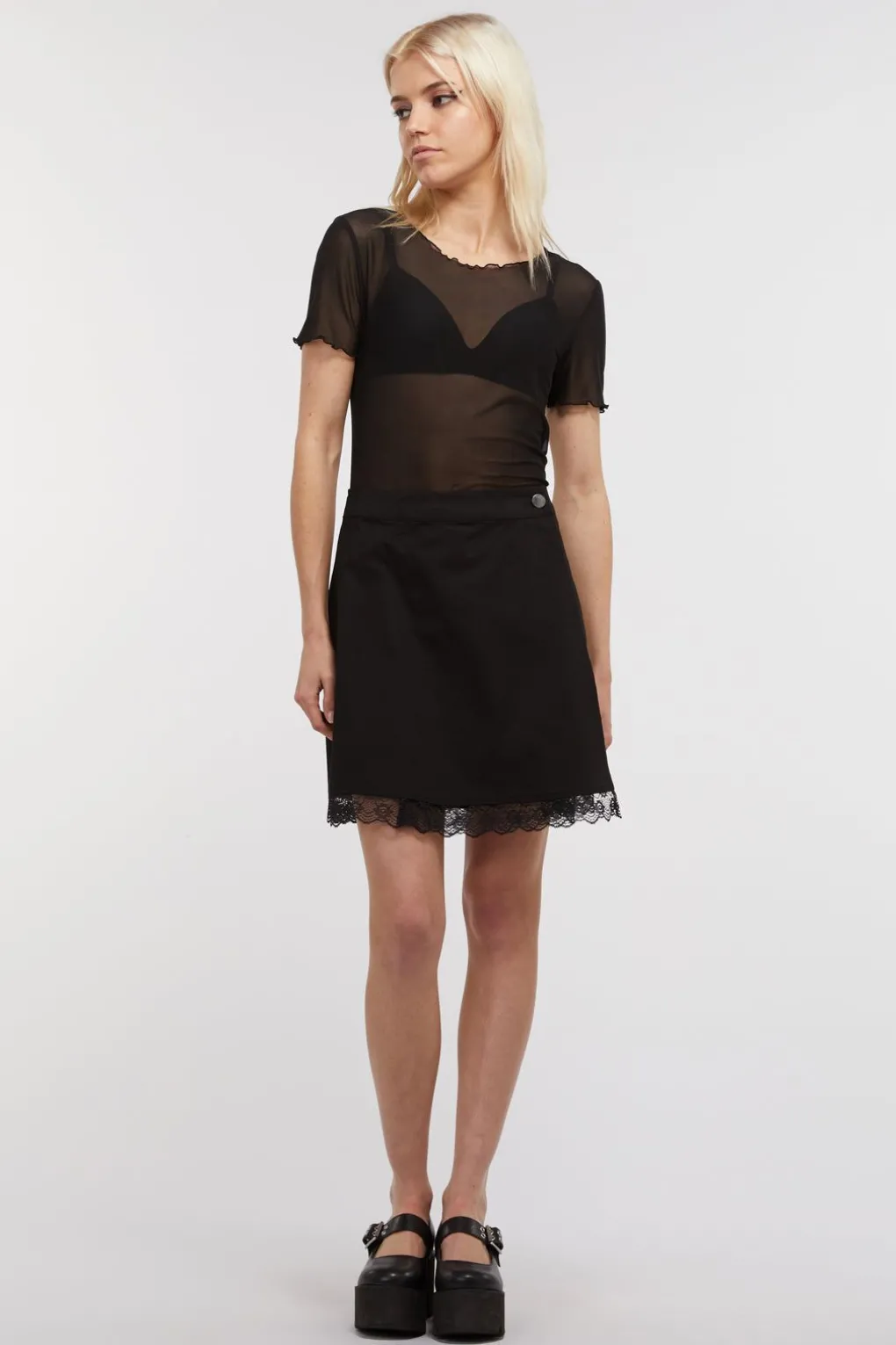 Lace Trim Goth Skirt