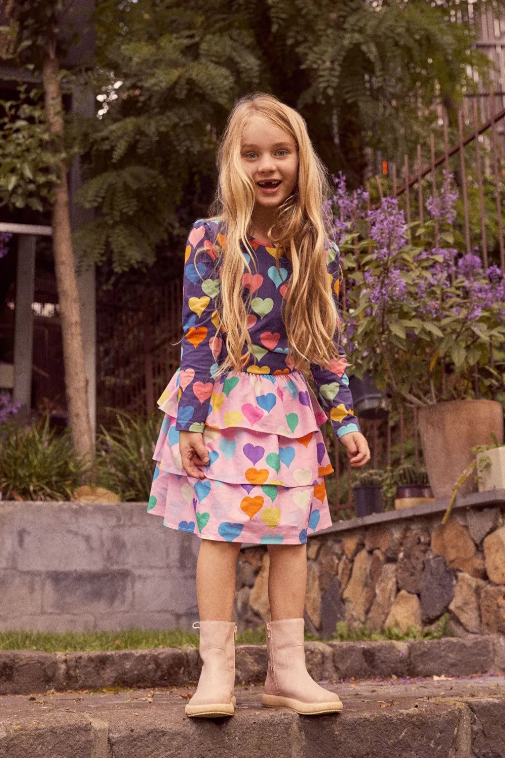 Love Heart Kids Tiered Skirt