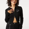 Lurex Embroider Zip Cardi
