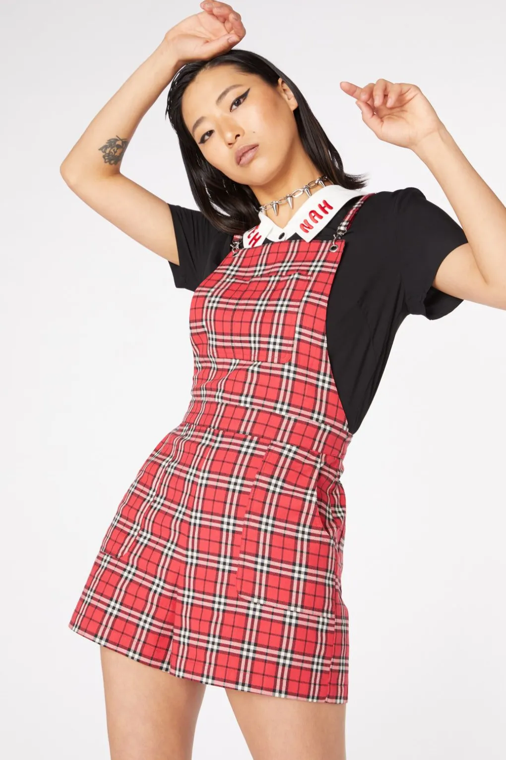 Nah Tartan Bib Playsuit
