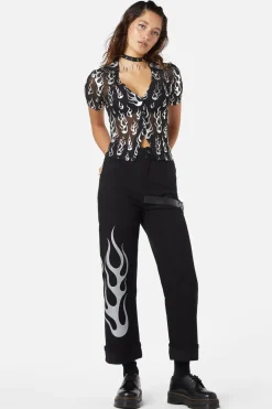 Naked Flame Mesh Blouse