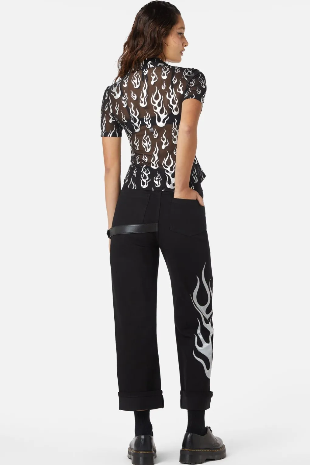 Naked Flame Mesh Blouse