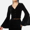 Obsidian Velvet Flare Top