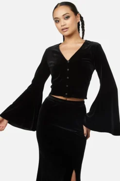 Obsidian Velvet Flare Top
