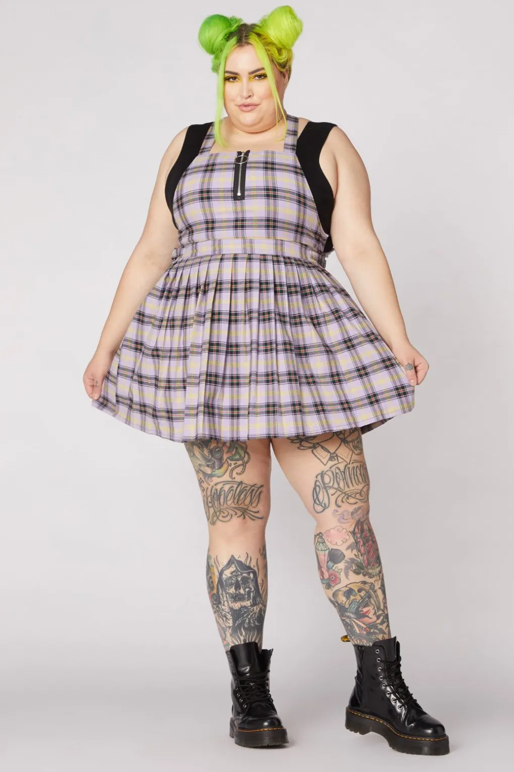 Outsider Tartan Pleat Pinny