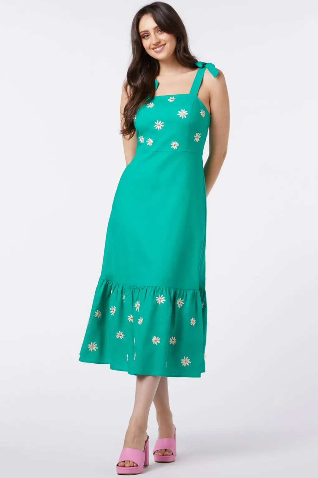 Pattie Embroidered Midi Dress