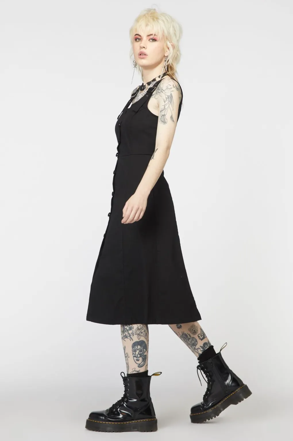 Punk Buckle Midi Pinafore