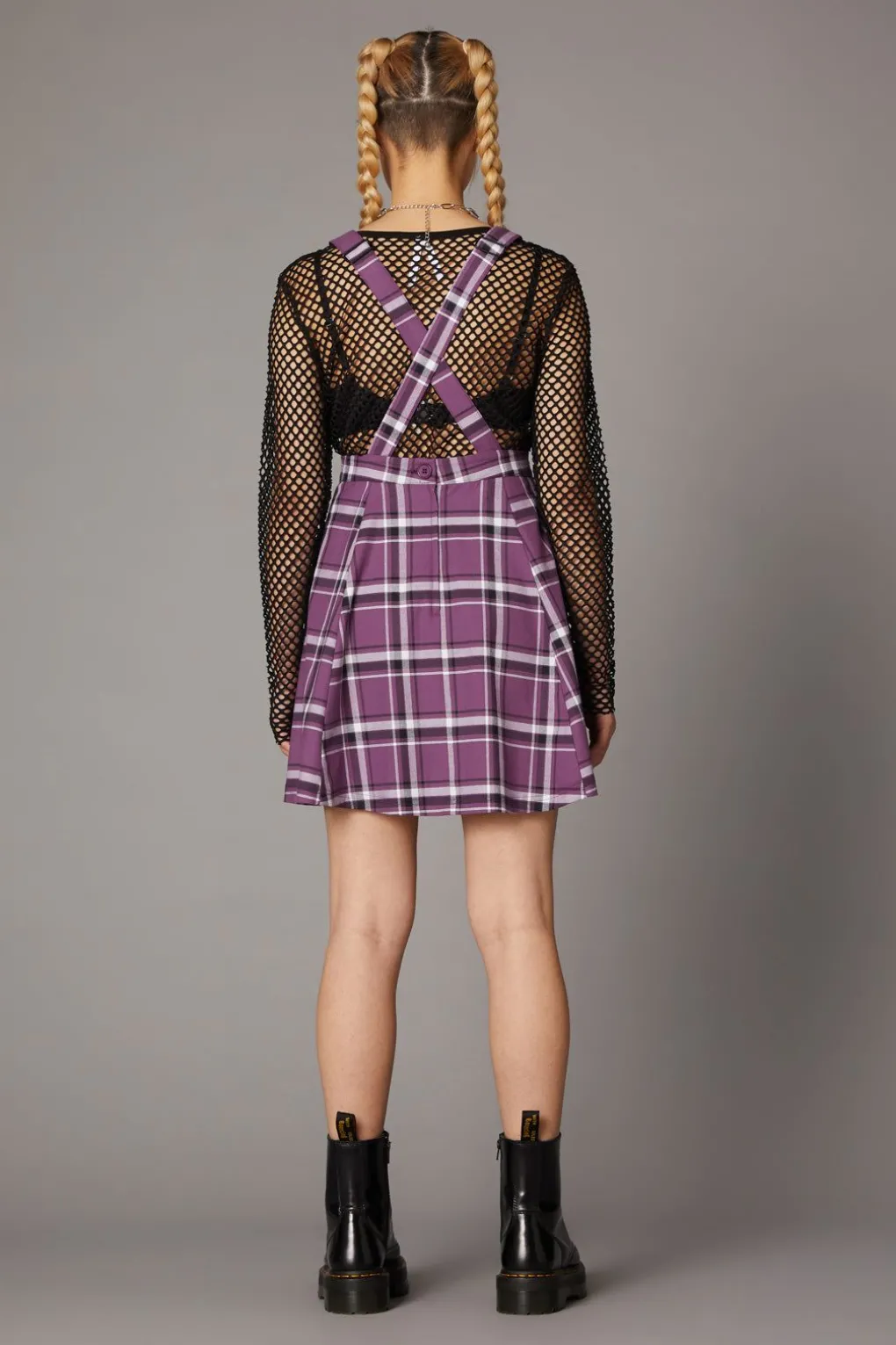Purple Punk Tartan Pinafore