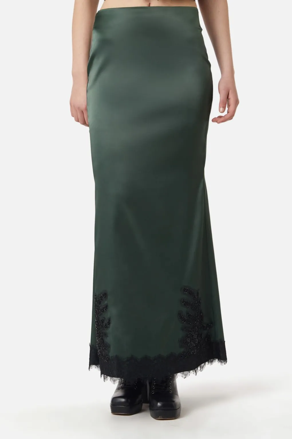 Remnants Satin Lace Skirt