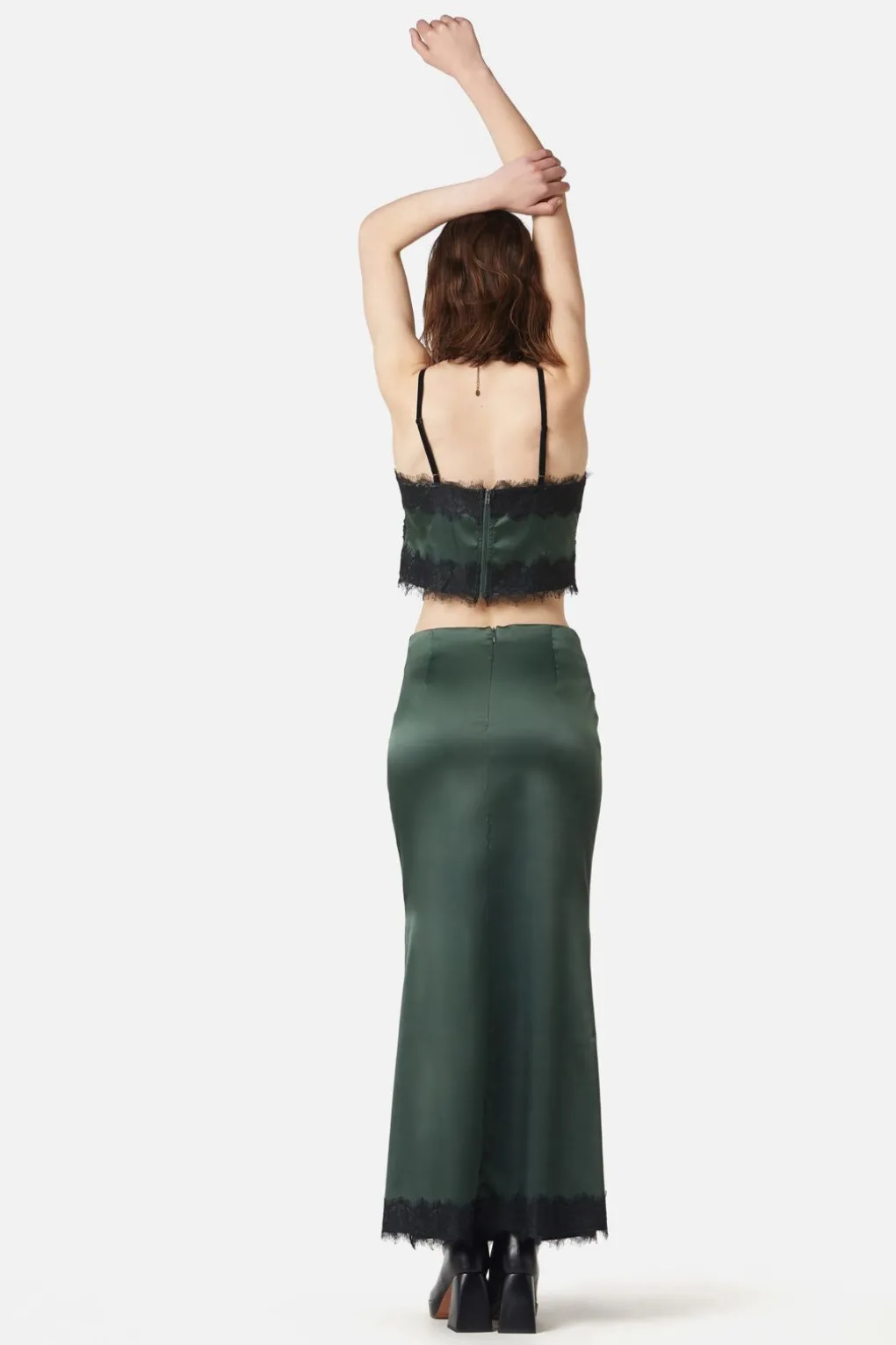 Remnants Satin Lace Skirt