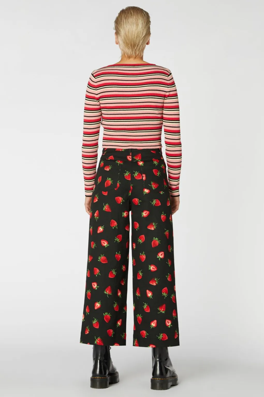 90S Fetch Stripey Crop Knit