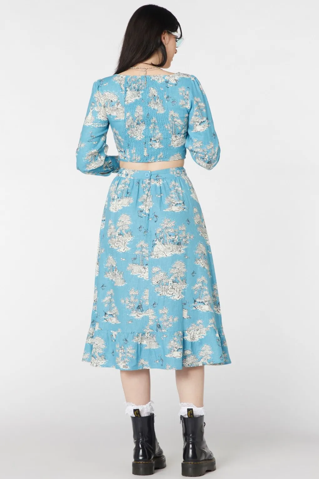 Skelly Toile Frill Midi Skirt