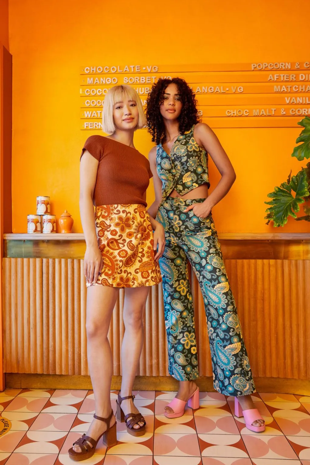 Sunset Paisley Mini Skirt