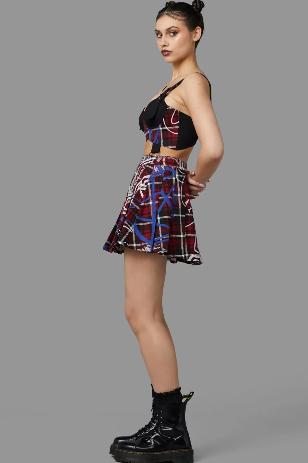 Tag Tartan Miniskirt