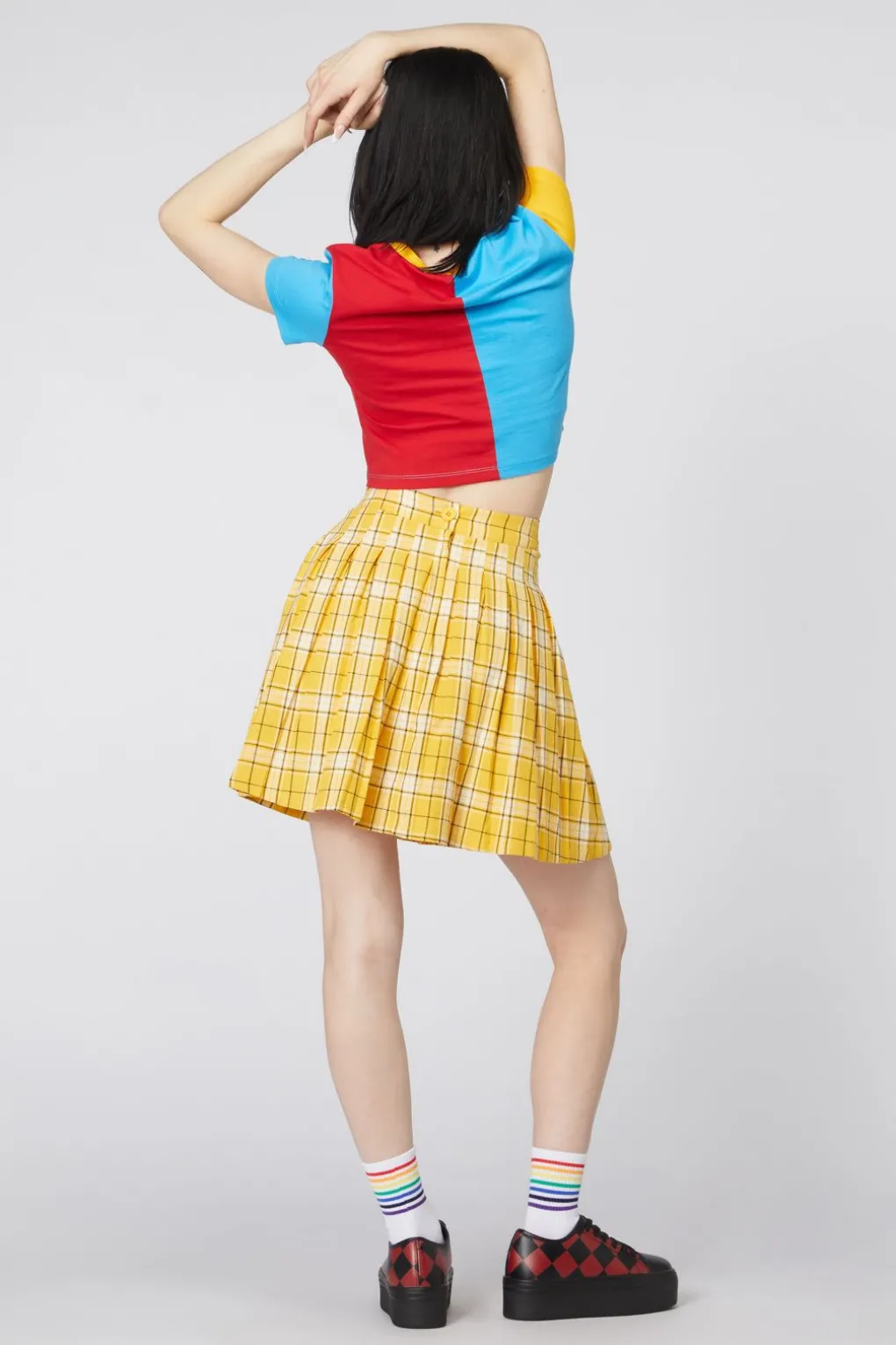 Tartan Mood Pleat Mini Skirt