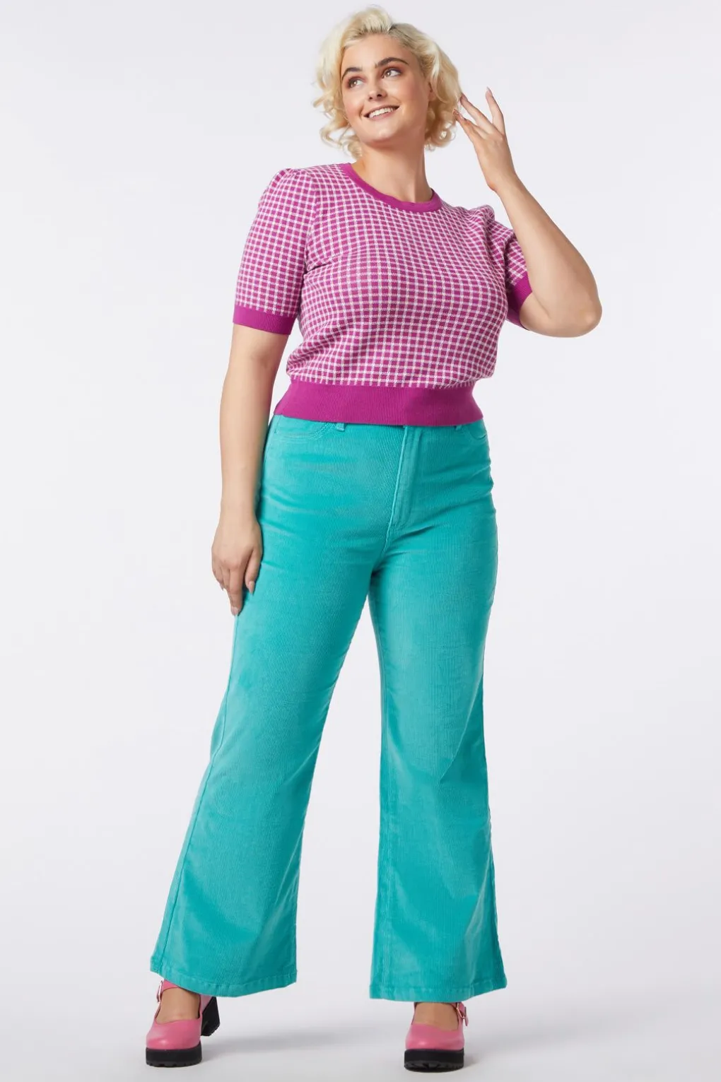 Taylor Check Knit Top