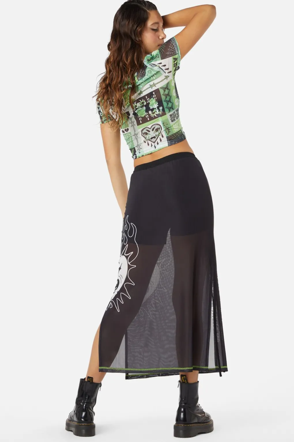 The End Mesh Drawstring Skirt