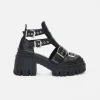 Tread Sole Strappy Boots