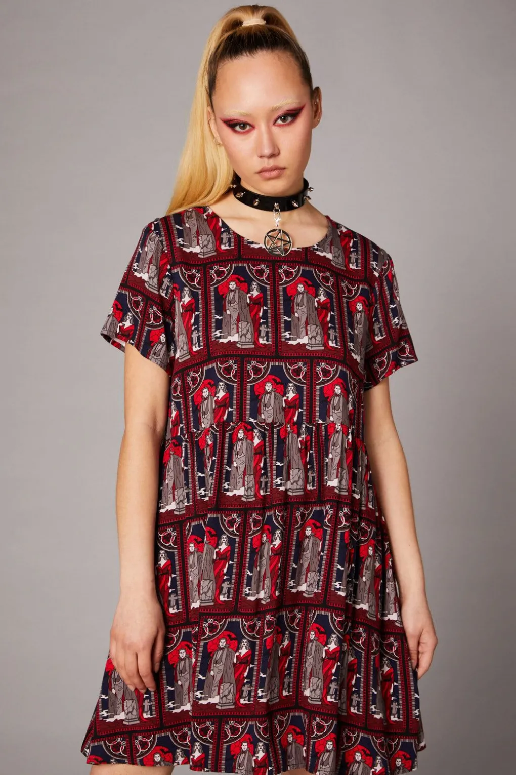 Vampire Goth Print Dress