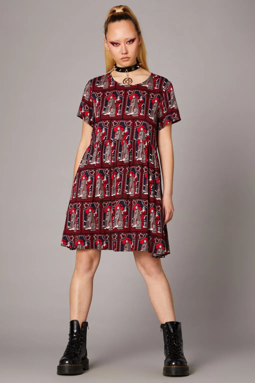 Vampire Goth Print Dress